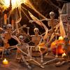 Outdoor Halloween Skeleton Plastic Posable Skeleton With Movable Joints Small Hanging Skeletons For Haunted House Graveyard Prop