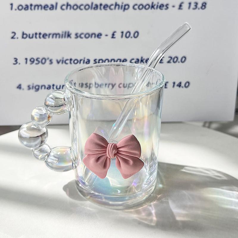 Creative Glass Cup Multi-Color Bubble Luxury Straw Cup Household Handgrip Home Office Drink Water Juice Cup with Handle Mug