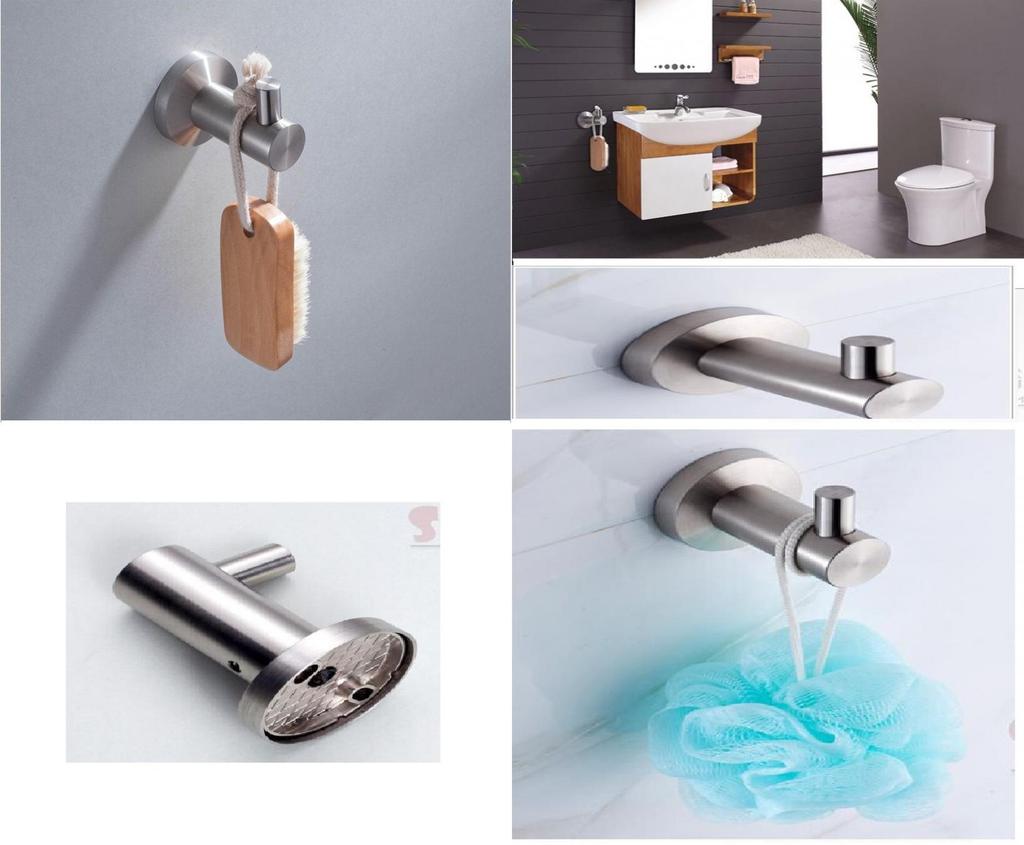 Modern Minimalist Stainless Steel Towel Rack Bathroom Storage Organizer With Hooks For Hotel And Home Use