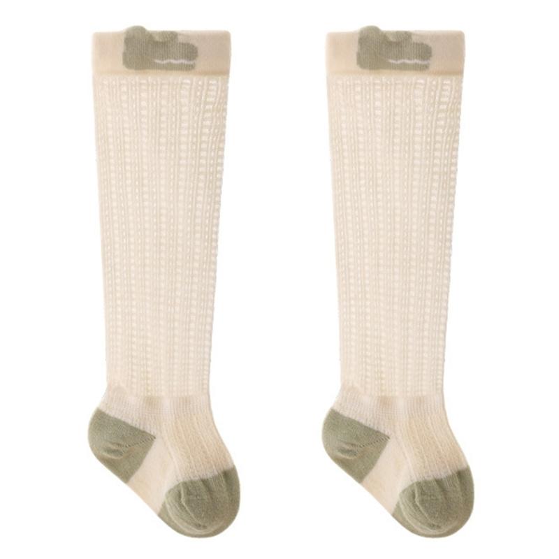 

Cute Comfortable Baby Socks for Infant Girls Hollowed Out Long Stockings Solid Thin Socks for Toddlers Age 0 to 3 Year 12 to 36M зелёный