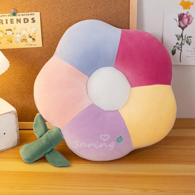 Fresh Colorful Daisy Flower Plush Pillow Toy Soft Cartoon Plant Stuffed Doll Chair Cushion Car Pillow Kids Lovers Birthday Gift