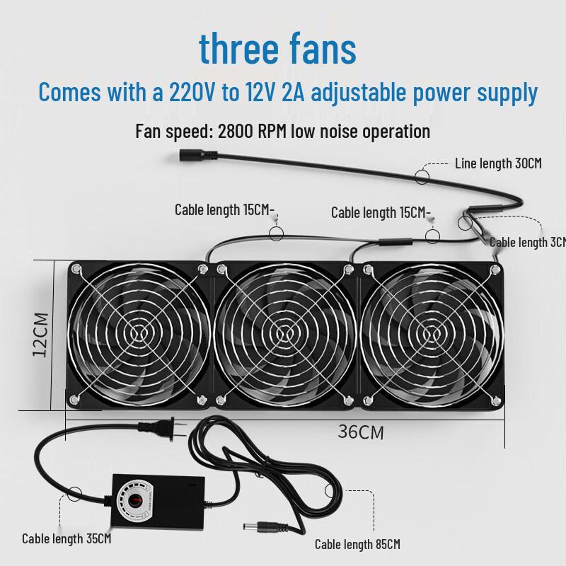 Aokewen Triple Fan Adjustable Speed Exhaust Fan