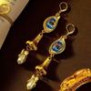 Vintage Devil Eye Necklace Schiaparelli Style Retro Nose Pendant Sweater Chain