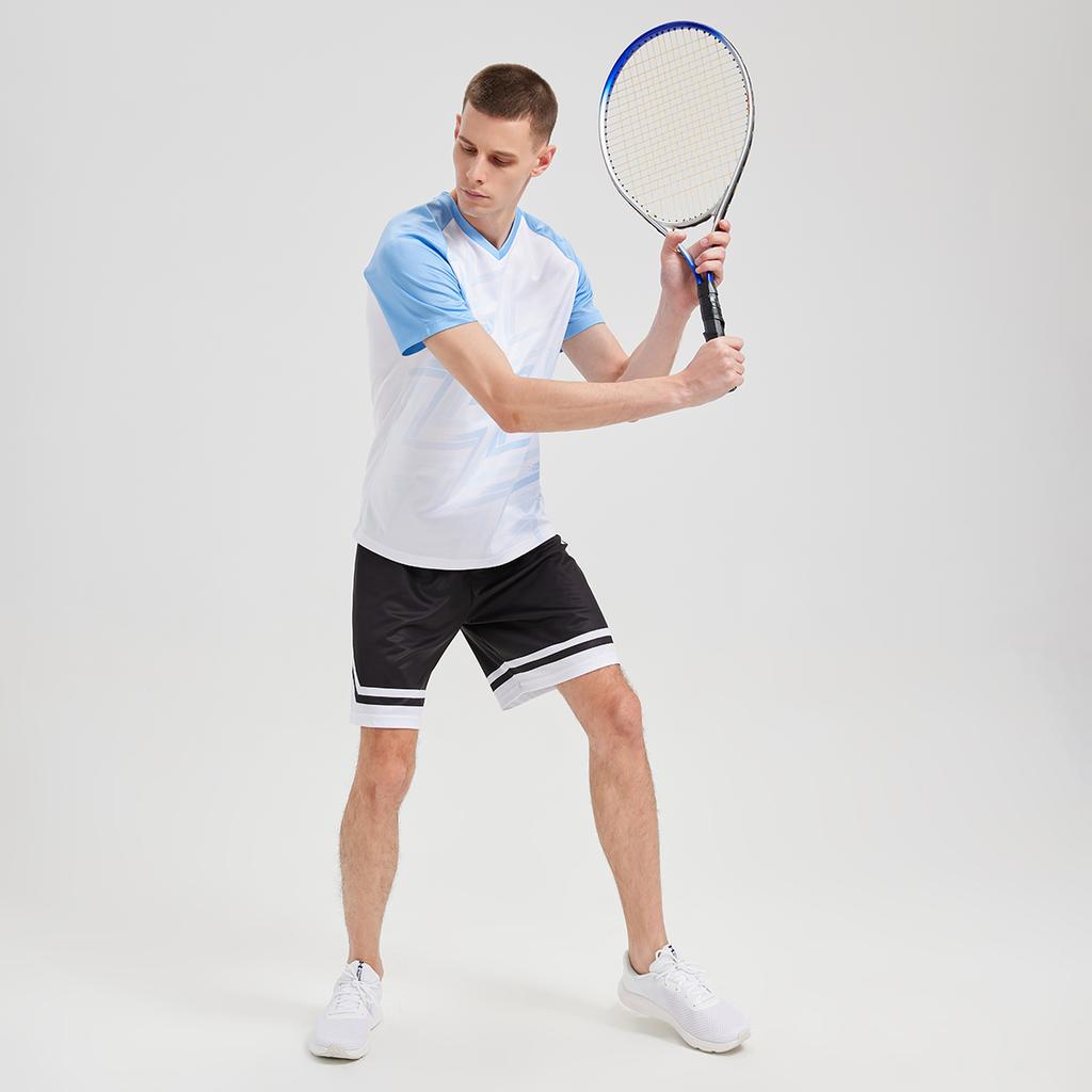 Under Armour Color Block Logo Print Casual Sports V-Neck Short Sleeve T-Shirt Unisex Tops Blue White 25500520-100