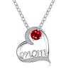 Multi-Tone Mom & Child Pendant Necklace Set, Heart & Family Silhouette Necklaces for Mother's Day