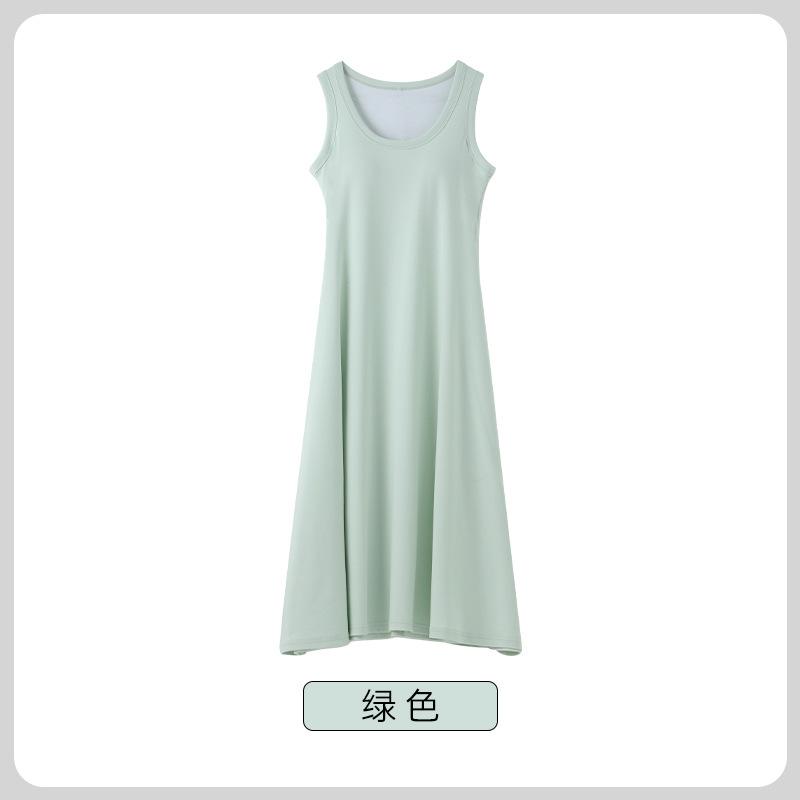 Black Slim-fitting Sleeveless Chest Pad Long Dress Women's Summer Popular New Skirt Slim Small Black Dress