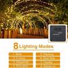 Guirlande lumineuse solaire étanche - AIMOONSA - 20 m - 200 LED - Blanc chaud - Batterie intégrée 1200 mAh