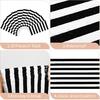 10 Pcs Striped Plastic Table Runner 14 X 108 Inch Black and White Disposable Table Runner for Birthday Parties Wedding Decorations Baby Shower Racing