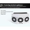 Solar Car Fan USB Rechargeable Exhaust Fan Air Circulation Cooling and Heat Dissipation High Wind Power 3 Head Ventilation Fan