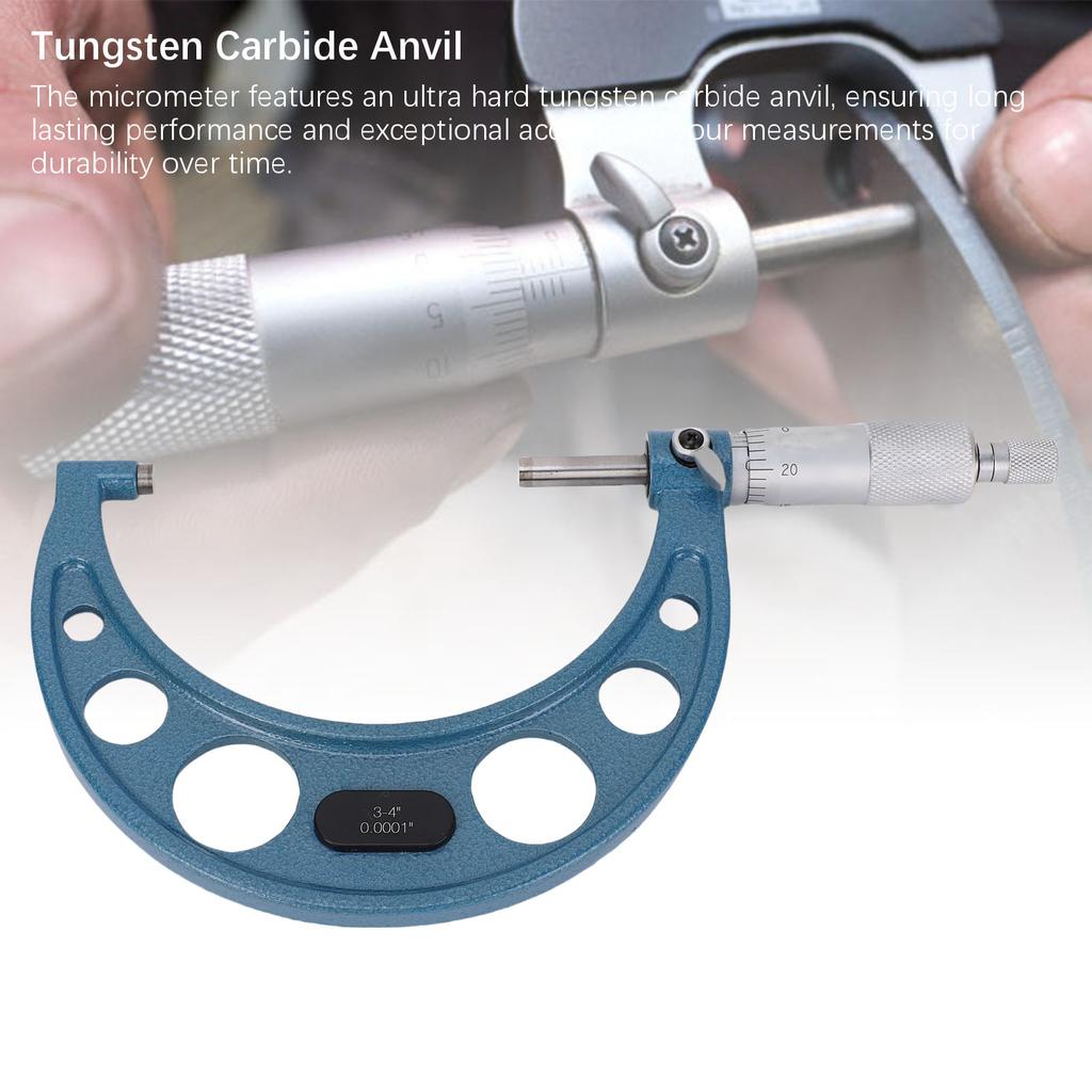 Outside Micrometer Compact Wide Application Easy To Use Clear Scales Inch Micrometer for Length Diameter Thickness Measurement