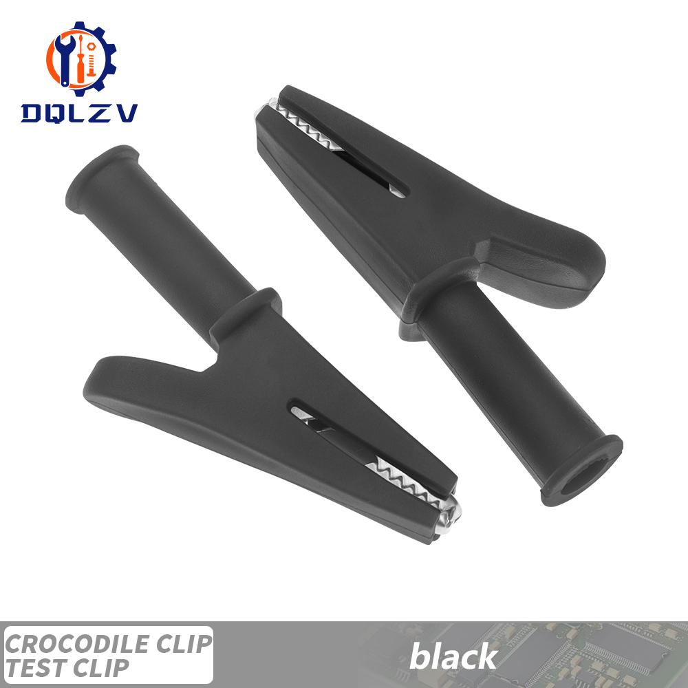 5PCS 30A 1000V Plastic Opening 10MM Round Handle Crocodile Test Adapter Clip Probe Pen Test Alligator 4mm Banana Plug Insulated