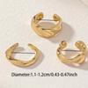 Set of 3 Women's Earrings: Gold-Tone Irregular Geometric Lines—Trendy Accessories with a Simple, Elegant Design