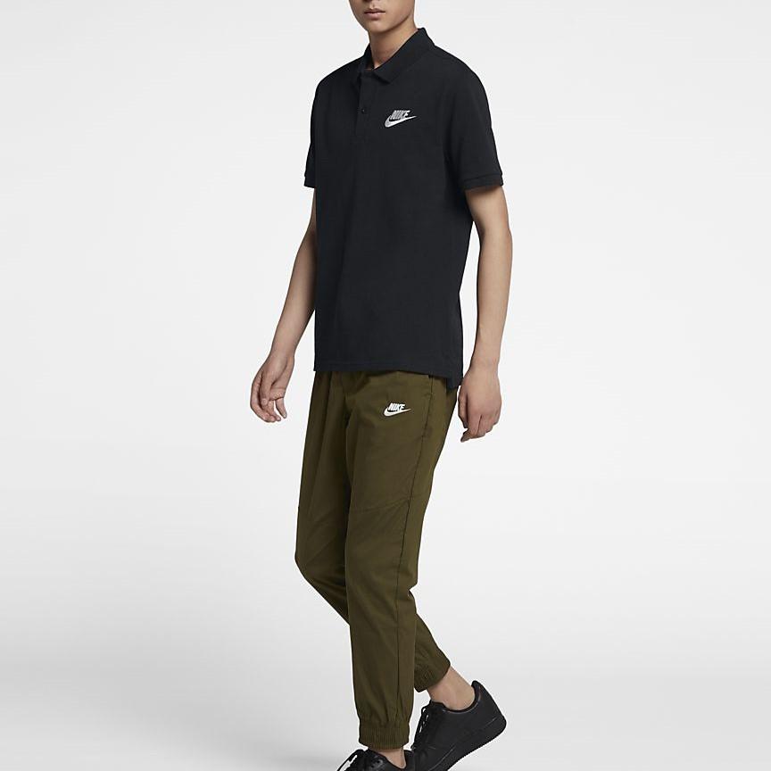 Nike Sportswear Solid Logo Casual Polo Shirt Men Tops Black 909747-010