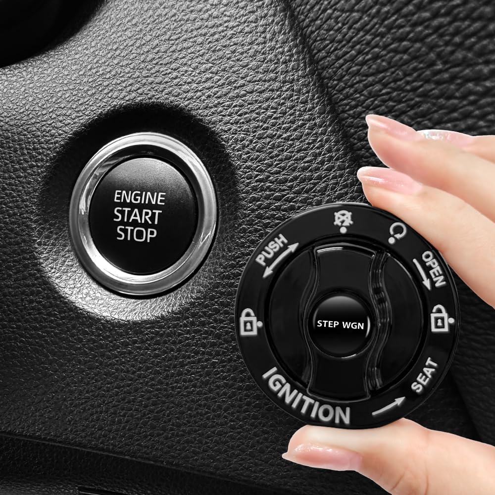 

Step Wagon Dedicated Start Button Cover Engine Start Button Protector STEP WGN New Step Wagon Aluminum Cover Type Easy Installation Resistant чёрный