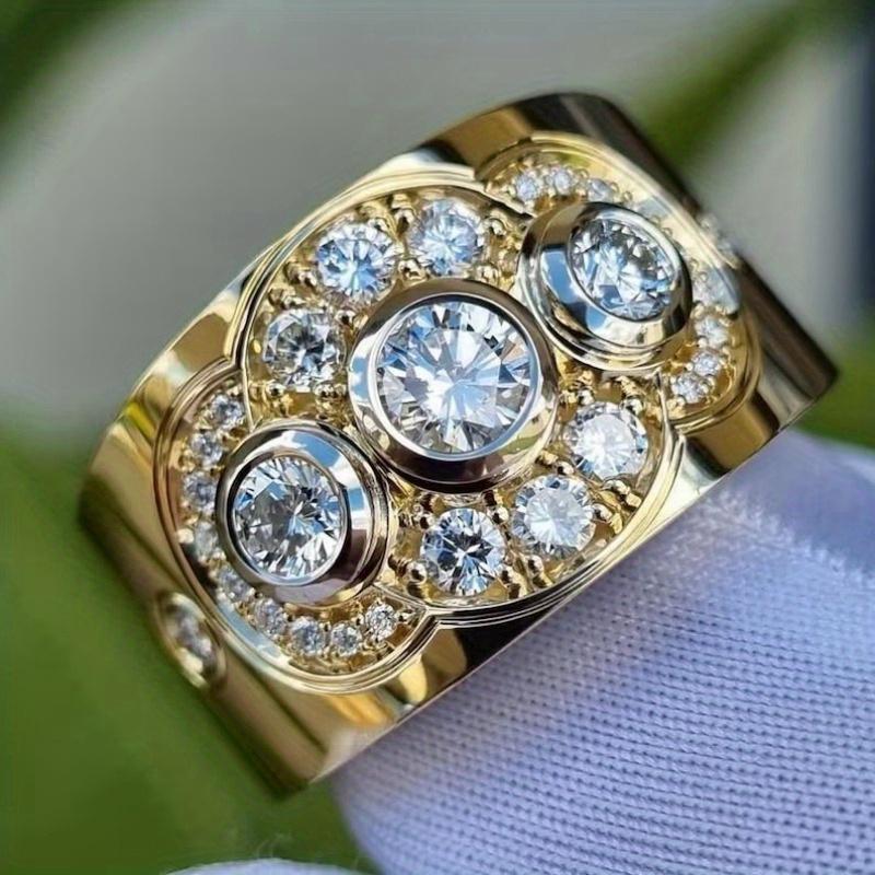 Vintage Style Bright Cubic Zirconia Rings able Commuter Rings For Parties Weddings Zirconia Engagement