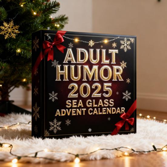 Sea Glass Accents 2025 Adult Humor Advent Calendar 24 Days Countdown Calendar with Funny Christmas Jokes Holiday Gag