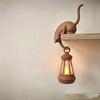 Cute Figurine Cat Wall Hook Light 3D Printed Cat Decor Lamp Cat Shaped Hook  Desk Organization
