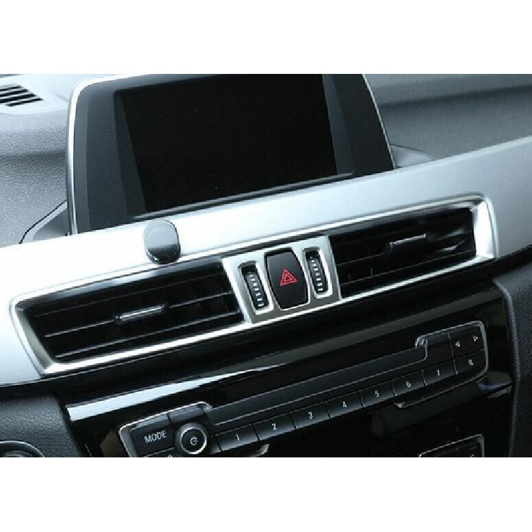 Central Console Air Outlet Vent Matte Silver Cover Trim For BMW X1 F48 2016-2021