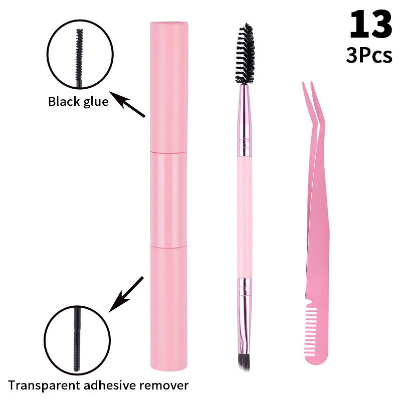 Adeziv și Sigilant pentru Gene pentru Gene în Grupuri DIY, Adeziv pentru Gene de Lungă Durată, Fixare, Rezistent la Apă, Aplicator Mascara, Adeziv pentru Gene False cu Două Capete