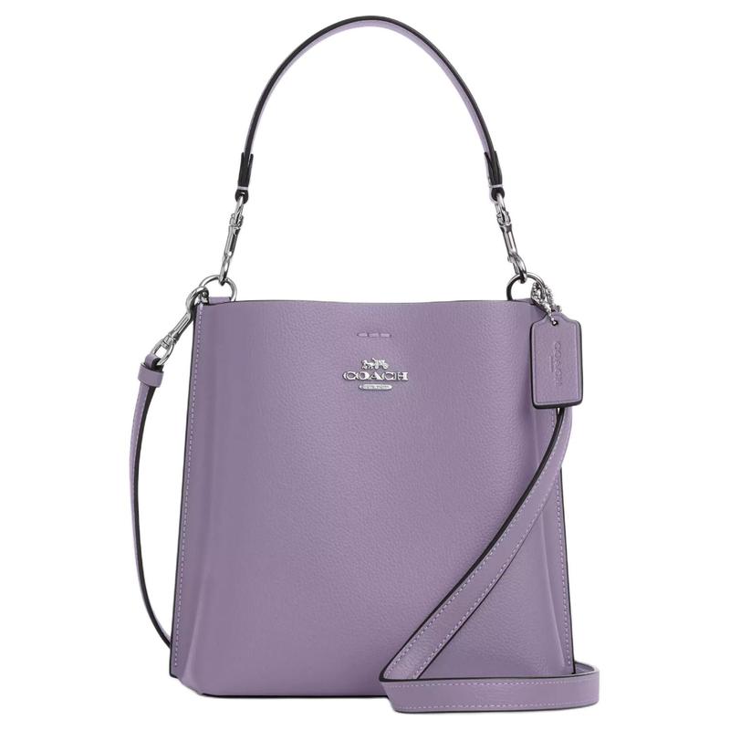 

COACH Mollie 22 gold logo hardware buckle double-sided leather bucket bag hand shoulder crossbody bag small size women s silver with light purple срібний