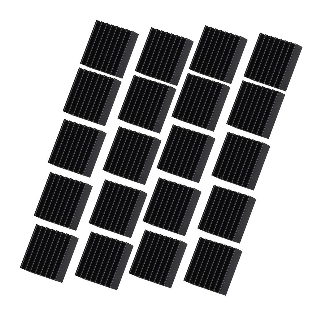 20pcs Heat Sinks Mini Black Aluminum Electronic Component Heatsinks for PC Chips IC Power Supplies