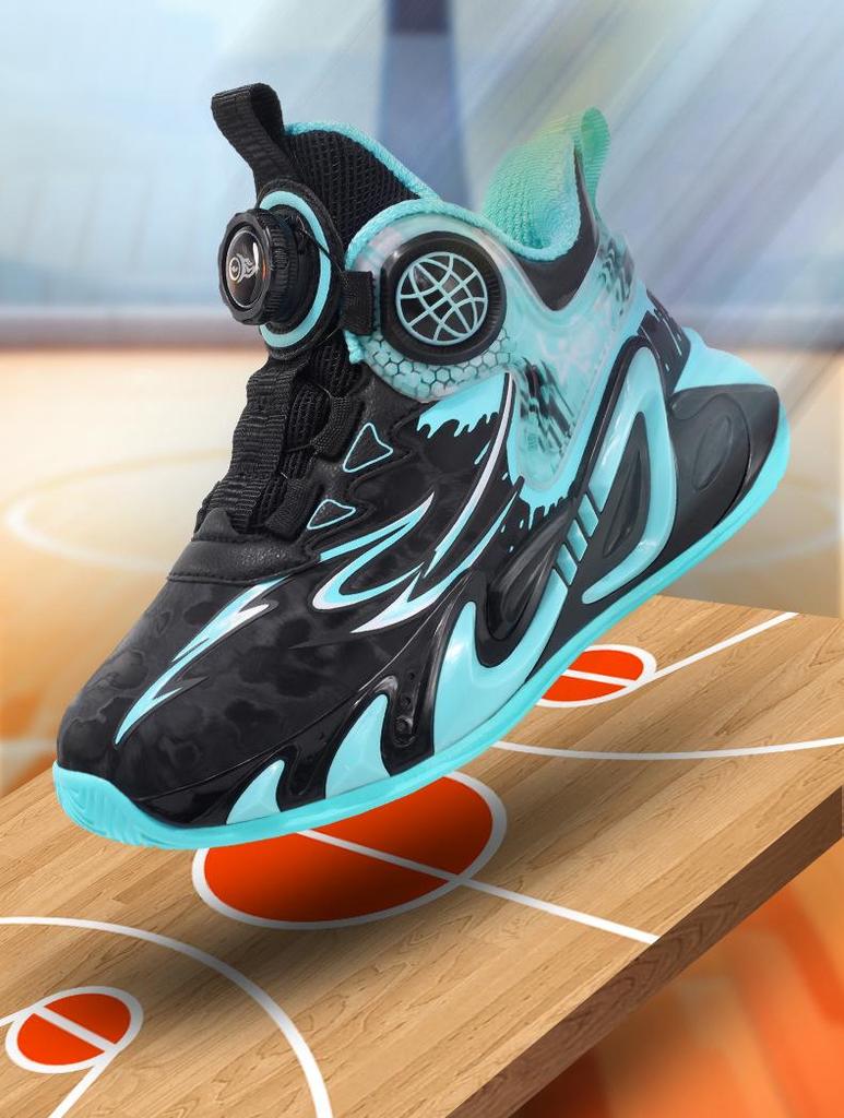 New Autumn Boys' Leather Basketball and Training Shoes for Primary Students, Trendy Design.