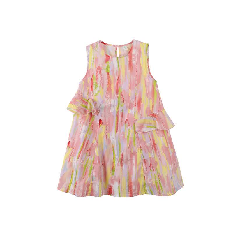 

Girl s Pure Cotton Sleeveless Sweet Art Print Princess Dress 160