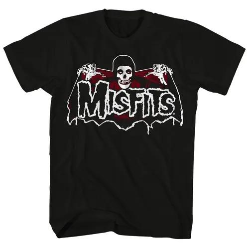 New Fashion Misfits Punk Style Tshirt Retro Street Skull Pattern Unisexs Tshirt