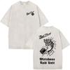 T-shirt da uomo con grafica scheletro 'Washed Vintage Forward Observations Group Brothers in Arms', stile gotico rock, oversize, streetwear