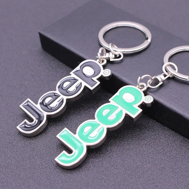 För Jeep 1 st Bilemblem Nyckelring Present Nyckelring För Jeep Grand Cherokee Wrangler JL Gladiator Compass Renegade Patriot Interiör