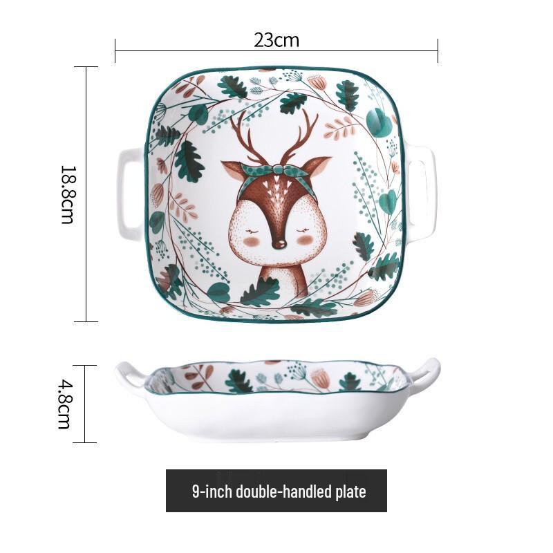 Niedlicher Cartoon Hirsch Keramikteller