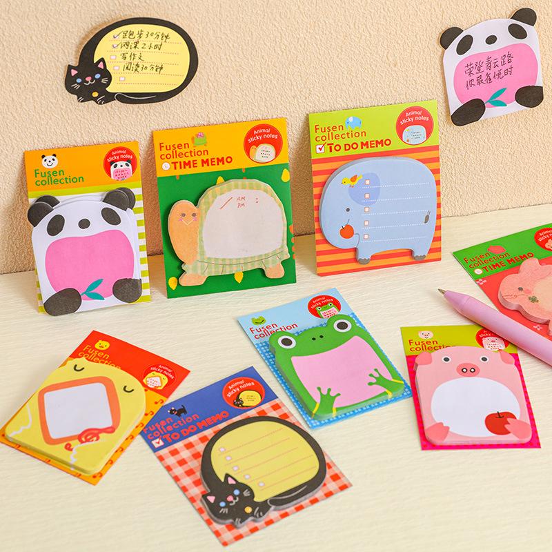 10Pcs/Lot Cute Cartoon Animal Tearable Note Book Posted It Sticky Notes Notepad Memo Pads Children Gifts School Office Supplies
