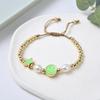 Colorful Drip Oil Smiley Star Beaded Bracelet with Natural Freshwater Pearls