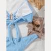 Bathing Suit Women Sexy Solid Color Bikini Set Drawstring Beachwear Summer Halter Lace Up Two-piece Swimwear