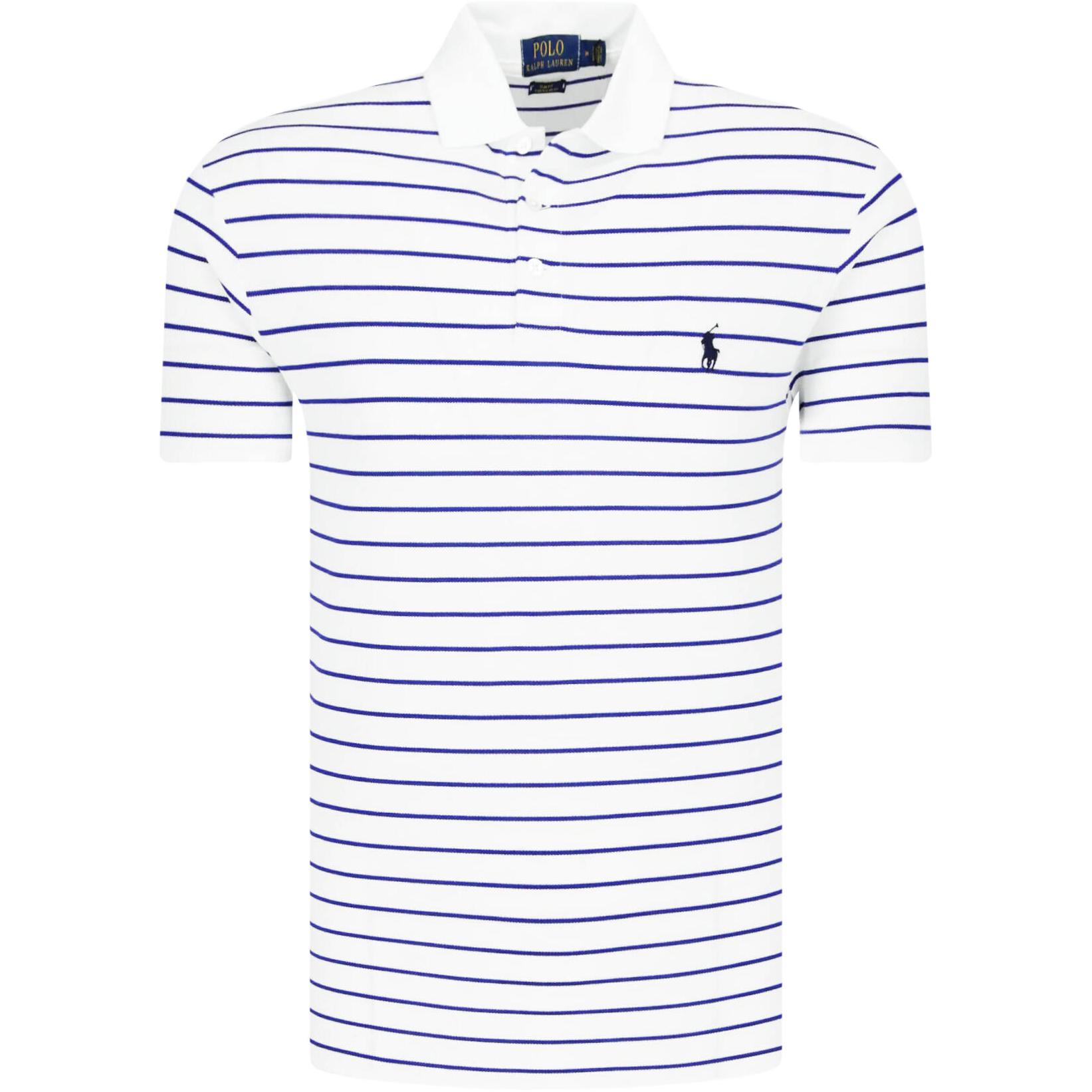 

Polo Ralph Lauren Ss24 Вышитая полосатая футболка-поло с коротким рукавом с логотипом Pony для мужчин топы 710795256-002 XS