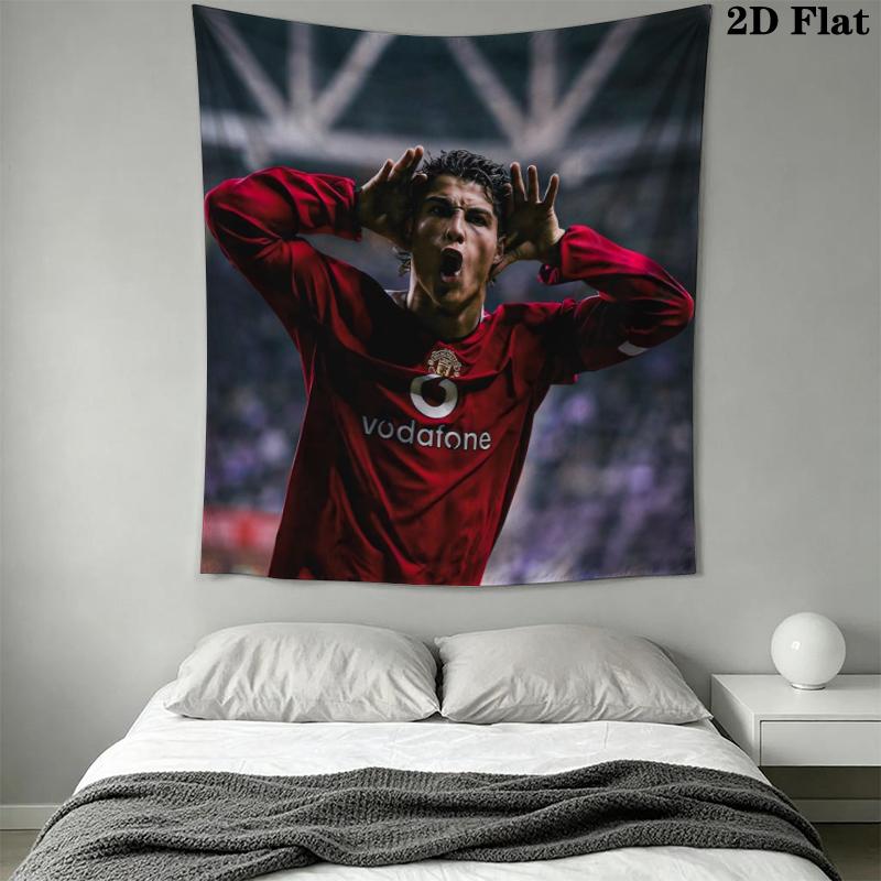 C Ronaldo Wall Tapestry Aesthetic Wall Hanging Printed Fabric Blanket Decorative Tapestries for Bedroom Living Room Home Decor