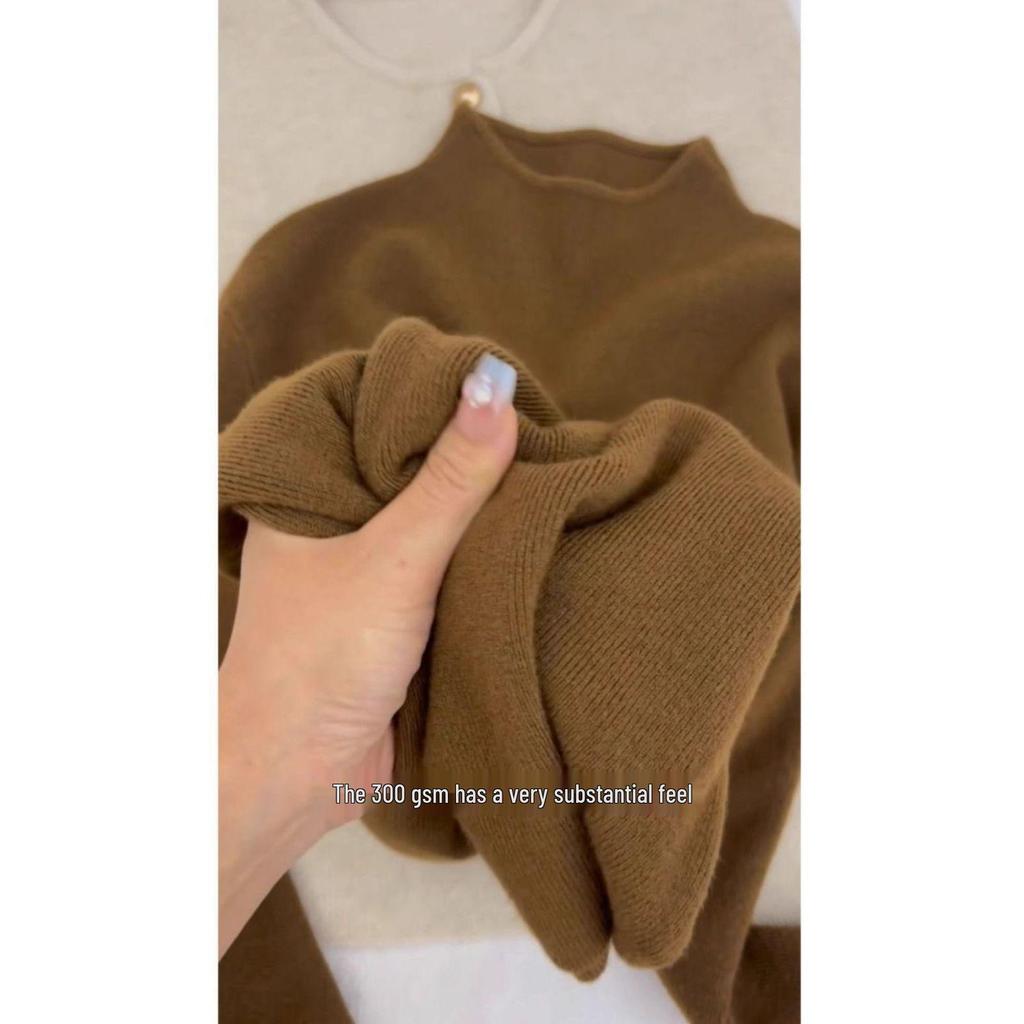 2025 Women's Korean-Style Half High Collar Sweater: Autumn/Winter Thickened Versatile Base Shirt