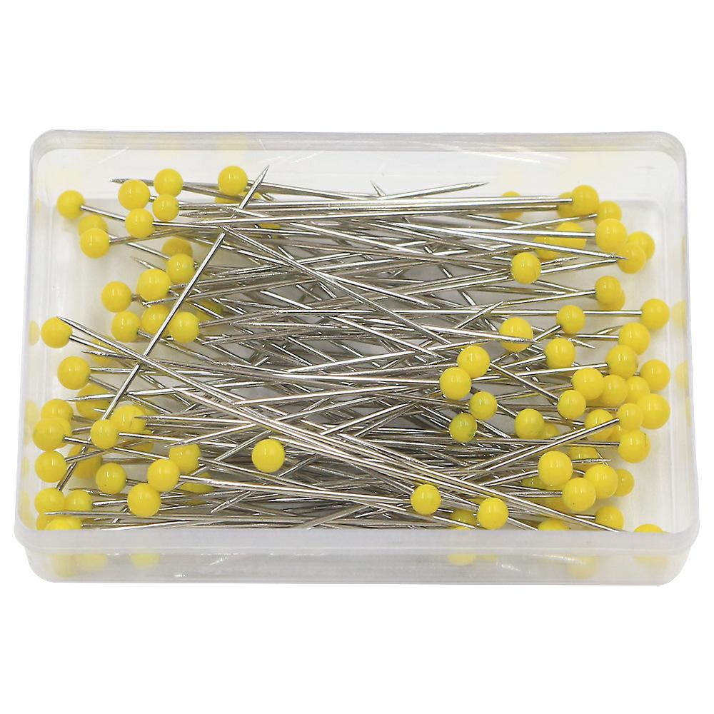 100-Piece Set: 38mm Glass Head Pins in 10 Colors for Sewing and Quilting