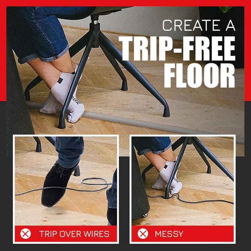 1Roll 1m/2m Wire Slot Wire Organizer Cable Cover Extension Wiring Duct Protector Cord Protector Floor Cord Cover Power Cable