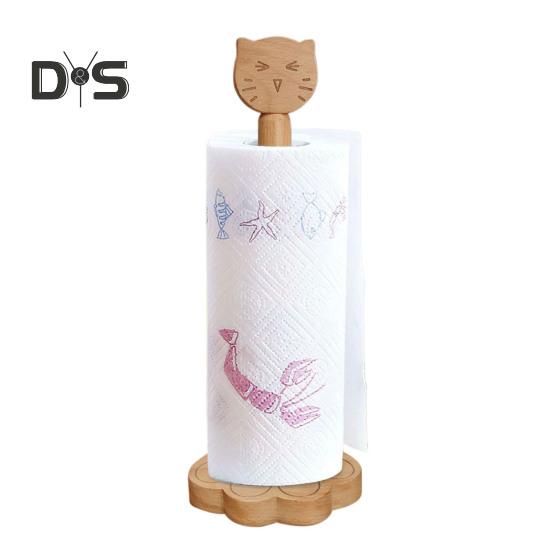 Tissue Holder Toilet Roll Paper Storage Rack with Stable Base Cat Theme Design Roll Paper Organizer Kitchen Accessory