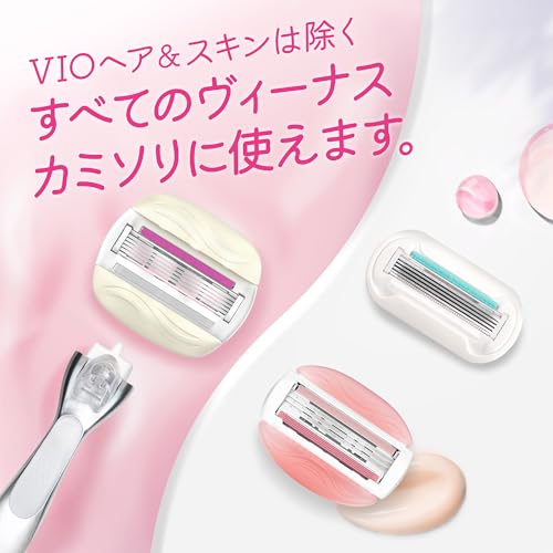 Gillette Venus Venus Comfort Glide 5 Moisturizing Skin Strawberry Scent Body Replacement Blades 2 Pieces [Soap Included] Razor Razor for Women Ladies