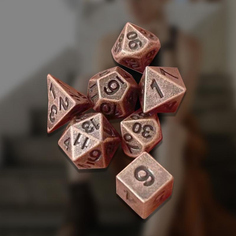 Small Multi-Sided Metal Dices Set Portable Mini Polyhedral Dices Tiny Mini Role Playing Table Game Dices for Men Women