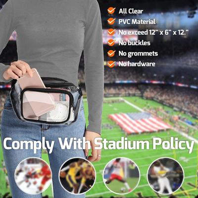 Transparent Fanny Pack with Adjustable Strap Large Capacity Waterproof Quick Release Clear Waist Bag for Men Women