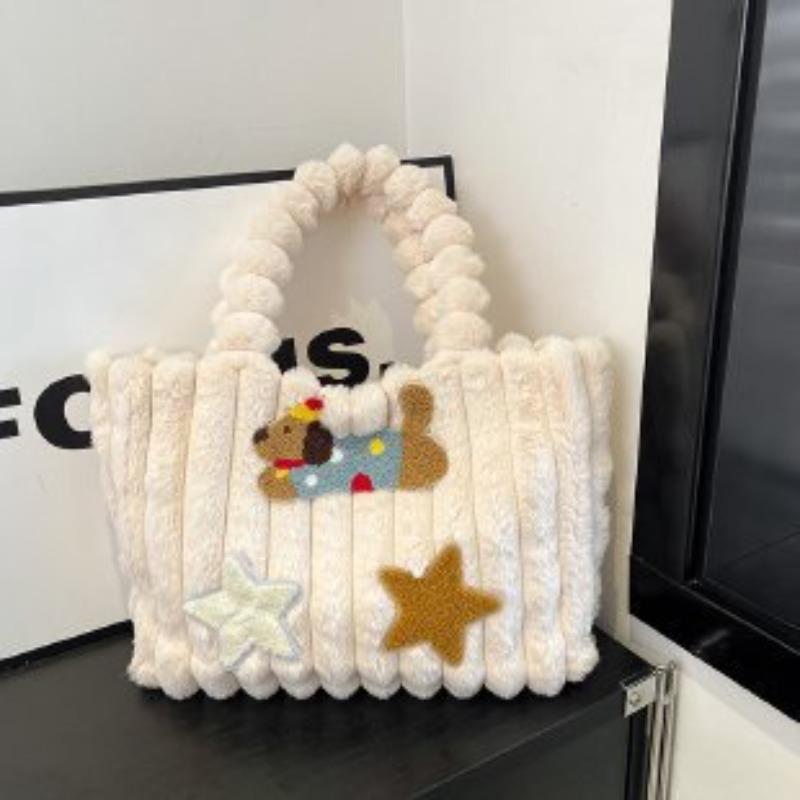 Dachshund Tote Bag Autumn New Cute Girl Shoulder Bag Large Capacity Portable Plush Bag Tide