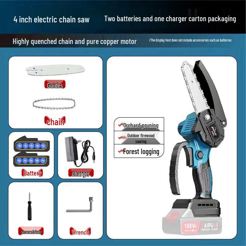 BAIPUXI Cordless Handheld Pruning Chainsaw CN plug (adapter included)