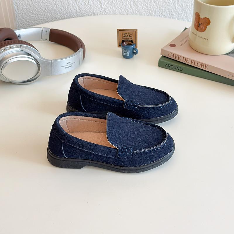 Mocassini Primavera Bambini Scamosciati Minimalisti alla Moda Unisex Ragazzi Ragazze Scarpe in Pelle Versatili Antiscivolo Monocolore Scarpa Bambino