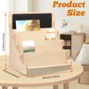 Greeting Card Display Stand 4 Tiers Wooden Card Storage Box Multi Purpose Sticker Display Rack Business Card Display Holder