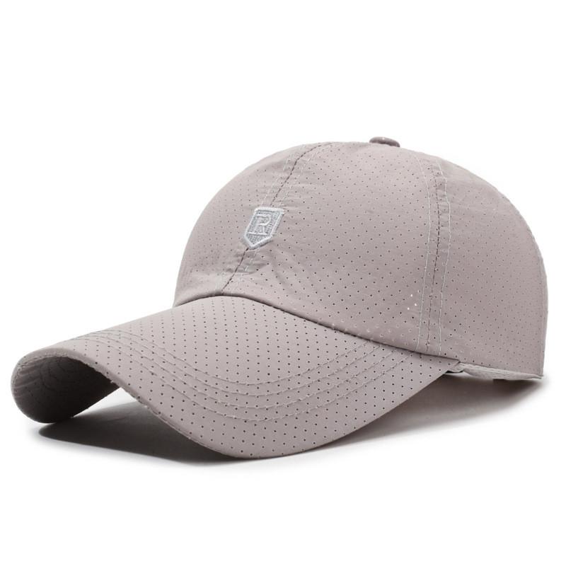 

Бейсболка с вышитой буквой R, для улицы, защита от солнца, дышащая, с козырьком светло-серый
