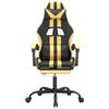 Gaming Chair with Footrest Black and Gold Artificial Leather