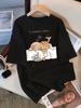 Unisex TShirt Summer The Cat That Always Wants To Sleep Pattern Prints T Shirt ONeck Fashion Harajuku Kawaii Y2K Clothing